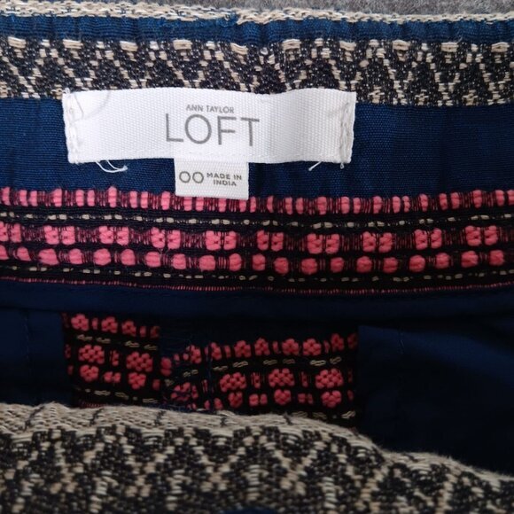 Ann Taylor Loft‎ Short Womens 00 Multicolor Embroidered 100% Cotton - Picture 3 of 7
